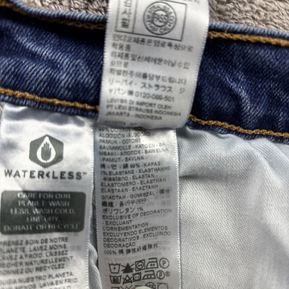 Levis 512 Jeans Mens 34x33 Blue Medium Wash Regular Fit‎ Straight Leg - Picture 8 of 13